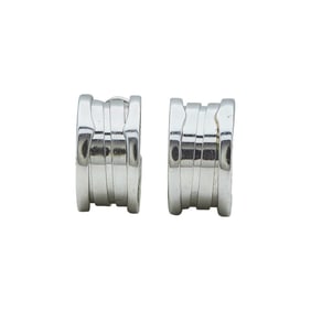 Bvlgari Bulgari B.zero1 18K White Gold Huggie Hoop Earrings