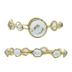 Set of 2 Ippolita 18K Yellow Gold Rock Crystal Bangle Bracelets