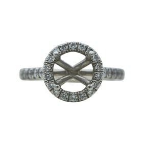 Platinum Diamond Halo Engagement Ring Setting