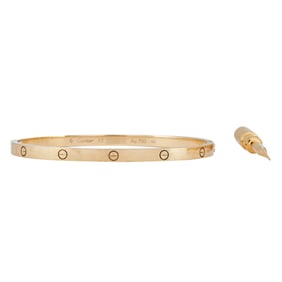 Cartier Love 18K Yellow Gold Bangle Bracelet, size 17