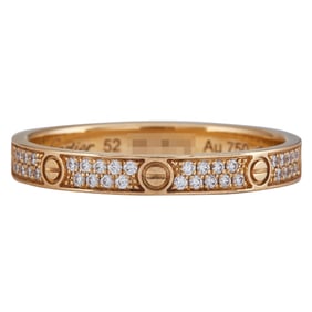 Cartier Love 18K Yellow Gold Diamond Mini Model Ring