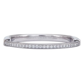 Tiffany & Co. Tiffany Lock 18K White Gold Diamond Bangle Bracelet