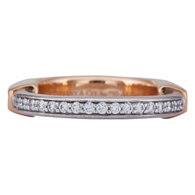 Tiffany & Co. Tiffany Lock 18K Rose and White Gold Diamond Ring