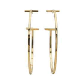 Tiffany & Co. Tiffany T 18K Rose Gold Extra Large T Wire Hoop Earrings
