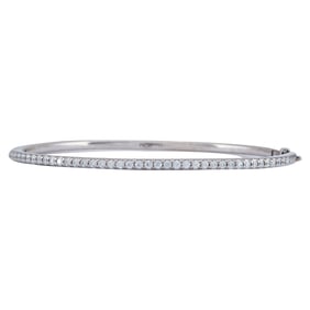 Hearts on Fire 18K White Gold Diamond Hinged Bangle Bracelet