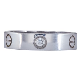 Cartier Love 18K White Gold Diamond Band Ring