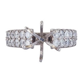 14K White Gold Diamond Engagement Ring Setting