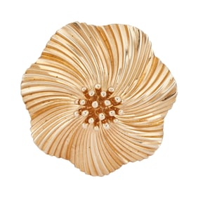 Tiffany & Co. 14K Yellow Gold Floral Fan Brooch Pin