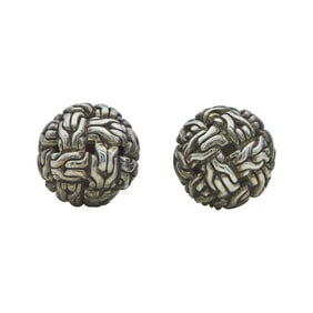 John Hardy Classic Chain Sterling Silver Knot Stud Earrings