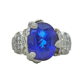 Chaumet Exquises 18K White Gold Tanzanite and Diamond Ring