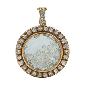 Moritz Glik 18K Rose Gold Diamond and Crystal Shaker Pendant
