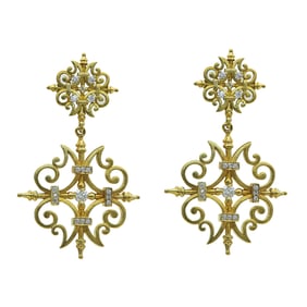 Paul Morelli 18K Yellow Gold Diamond Drop Earrings