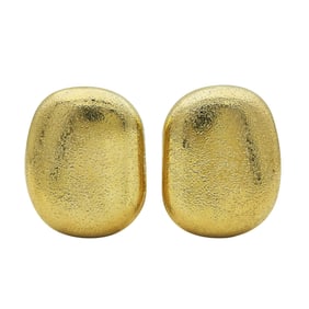 1988 Angela Cummings Textured 18K Yellow Gold Earrings