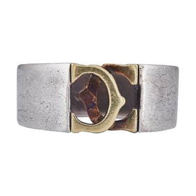 Cartier Sterling Silver and 18K Yellow Gold Logo Band Ring
