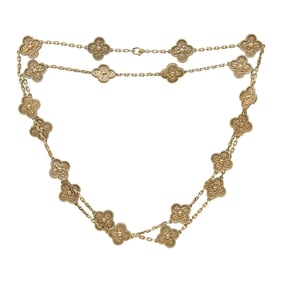 Van Cleef & Arpels Vintage Alhambra 18K Rose Gold 20 Motif Necklace