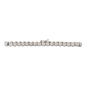 14K White Gold Bezel-Set Diamond Tennis Bracelet