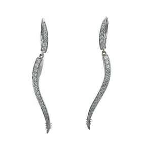 Lorenz Baumer 18K White Gold Diamond Drop Earrings