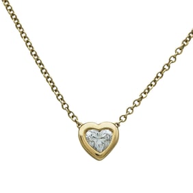 Logan Hollowell 14K Yellow Gold Bezel-Set Heart and Round-Cut Diamond Station Necklace