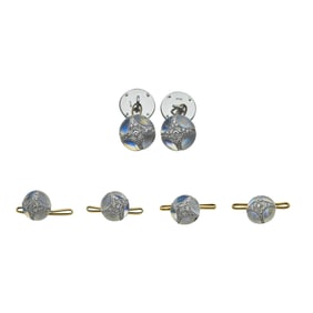 Fred Leighton Platinum and 18K Yellow Gold Moonstone and Diamond Dress Set