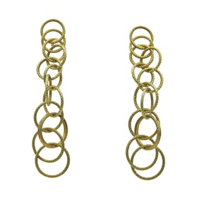 Buccellati 18K Yellow Gold Circle Drop Earrings