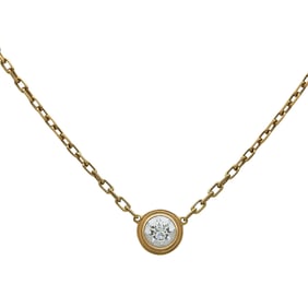 Cartier C de Cartier 18K Yellow Gold Diamond Solitaire Pendant Necklace