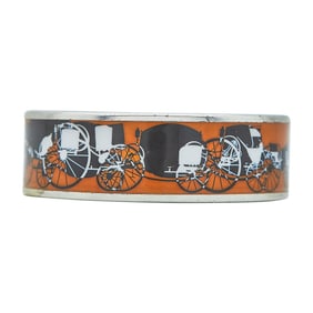 Hermès Base Metal Enamel Carriage Bangle Bracelet