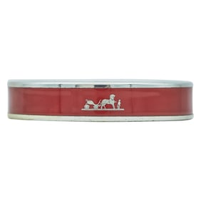 Hermès Base Metal Enamel Horse and Carriage Bangle Bracelet