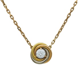 Cartier Trinity 18K Tri-Color Gold Diamond Solitaire Pendant Necklace