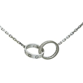 Cartier Love 18K White Gold Half-Paved Diamond Pendant Necklace