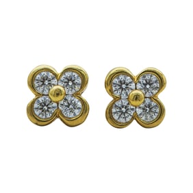 Tiffany & Co. 18K Yellow Gold Diamond Floral Stud Earrings
