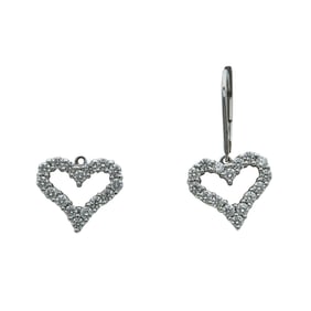 Tiffany & Co. Platinum Diamond Open Heart Earrings