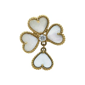 Van Cleef & Arpels Sweet Hearts 18K Yellow Gold Mother-of-Pearl and Diamond Ring