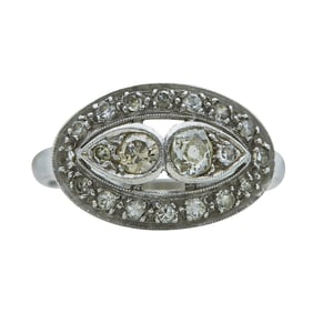 Vintage Platinum Diamond Cluster Ring