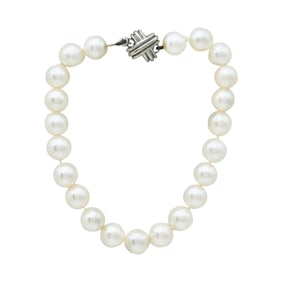 Tiffany & Co. 7mm Cultured Pearl Bracelet with 18K White Gold X Clasp