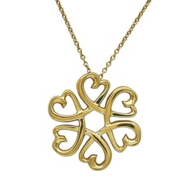 Tiffany & Co. Paloma Picasso Loving Heart 6 Motif 18K Yellow Gold Pedant Necklace