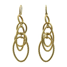 David Yurman Mobile 18K Yellow Gold Link Drop Earrings