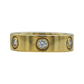 Cartier Love 18K Yellow Gold Diamond Band Ring