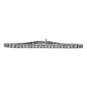 14K White Gold Diamond Tennis Bracelet, approx. 3.92 ctw