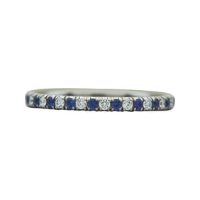 Cartier Etincelle Platinum Sapphire and Diamond Alternating Band Ring
