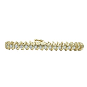 14K Yellow Gold Diamond Tennis Bracelet, approx. 4.10 ctw