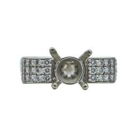 19K White Gold Diamond Engagement Ring Setting