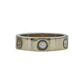 Cartier Love 18K White Gold Diamond Band Ring