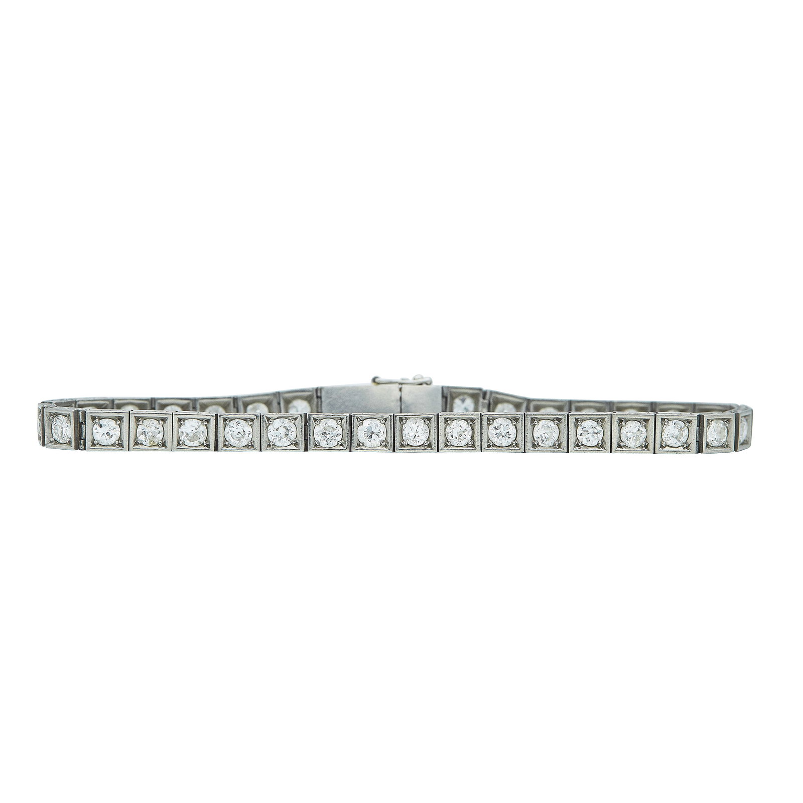 Vintage Platinum Diamond Tennis Bracelet (1 of 2)