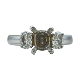 Platinum Diamond Three Stone Engagement Ring Setting