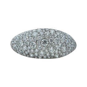 Kat Florence 18K White Gold Pavé-Set Diamond Dome Ring