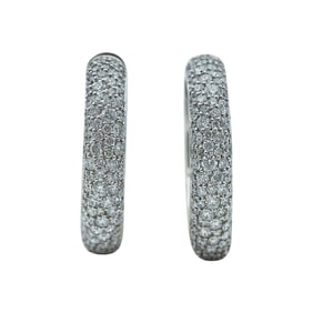 Kat Florence 18K White Gold Pavé-Set Diamond Huggie Hoop Earrings