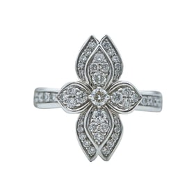 Kat Florence 18K White Gold Diamond Floral Motif Ring