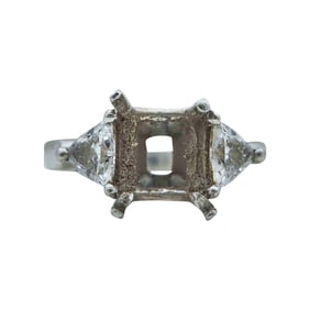 Platinum Diamond Three Stone Engagement Ring Setting