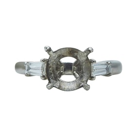 Platinum Diamond Three Stone Engagement Ring Setting