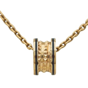 Bvlgari Bulgari B.zero1 18K Rose Gold Black Ceramic Studded Pendant Necklace